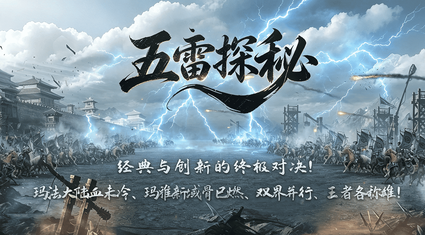 五雷探秘-三职业-装备鉴定-洗炼词条-神器合成-门派职业-变态宝宝-技能强化-带网站-攻略